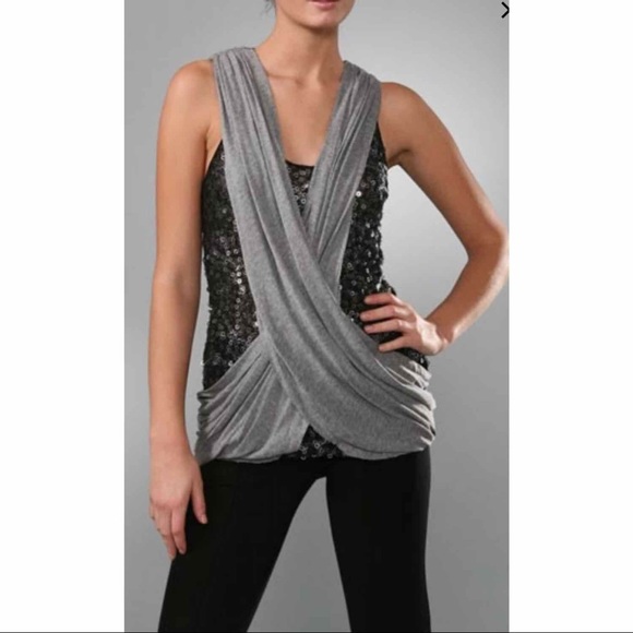 Robert Rodriguez Sequin Layer Wrap Top - Picture 2 of 9
